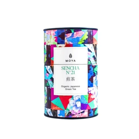 Organiczna japońska herbata zielona Sencha No. 21 Moya w puszce .