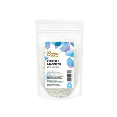 Chlorek magnezu Batom - naturalne płatki kąpielowe do relaksujących kąpieli, opakowanie 1 kg.