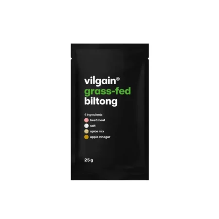 Biltong wołowina suszona Vilgain Grass Fed - przekąska białkowa.
